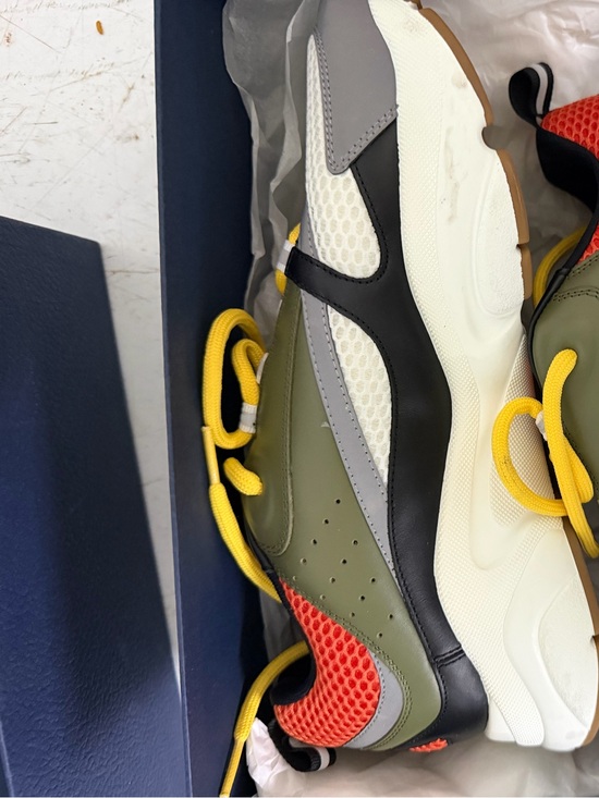 Dior Other - Dior Men's Olive, Red & Yellow Low-Top Sneakers